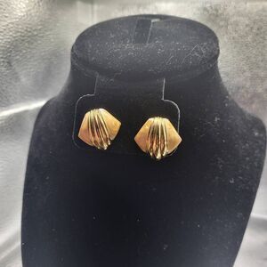 Vintage 80s Art Deco Enamel Stud Earrings